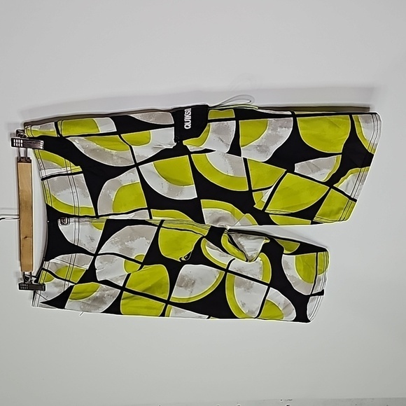 Quicksilver green and black 31" waist swim shorts - Picture 3 of 6